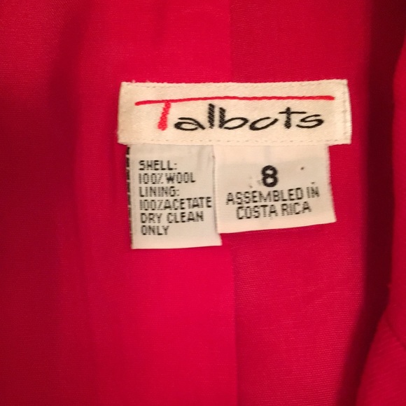 Talbots red wool jacket size 8 - Picture 5 of 6